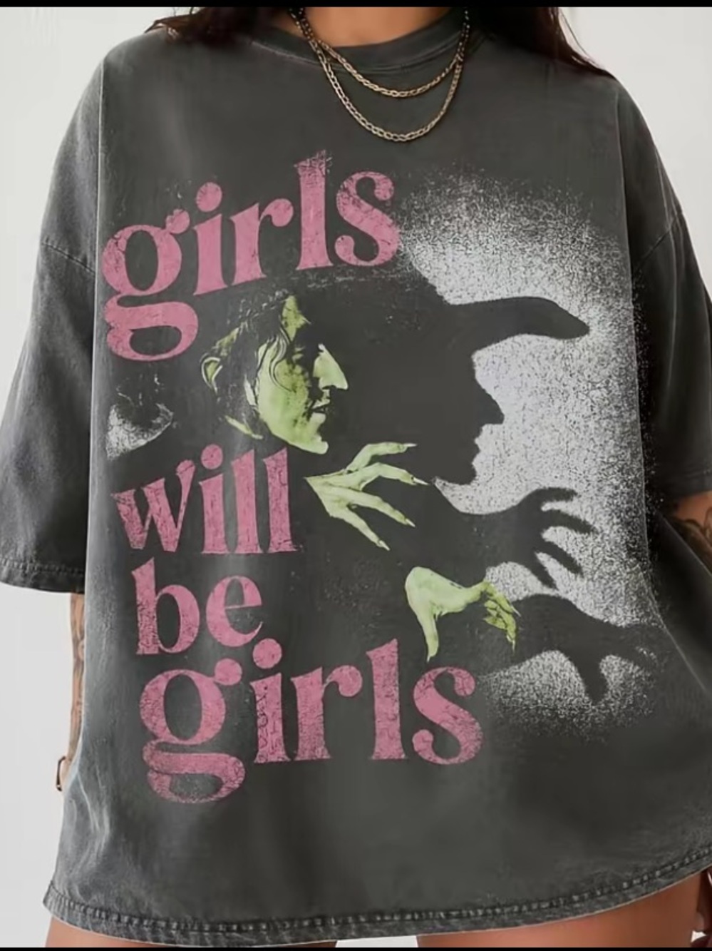 Girls Will Be Girls Graphic Tee - Charcoal
